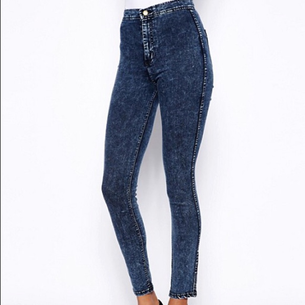 American Apparel Acid washed high waisted jeans